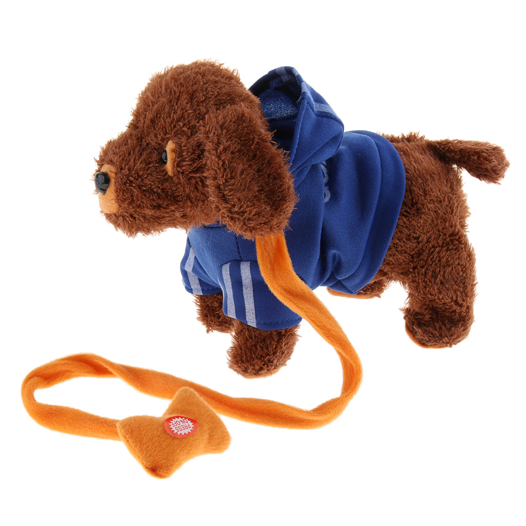 Kids Plush Electronic Pets Leash Remote Control Walking Teddy Dog Blue