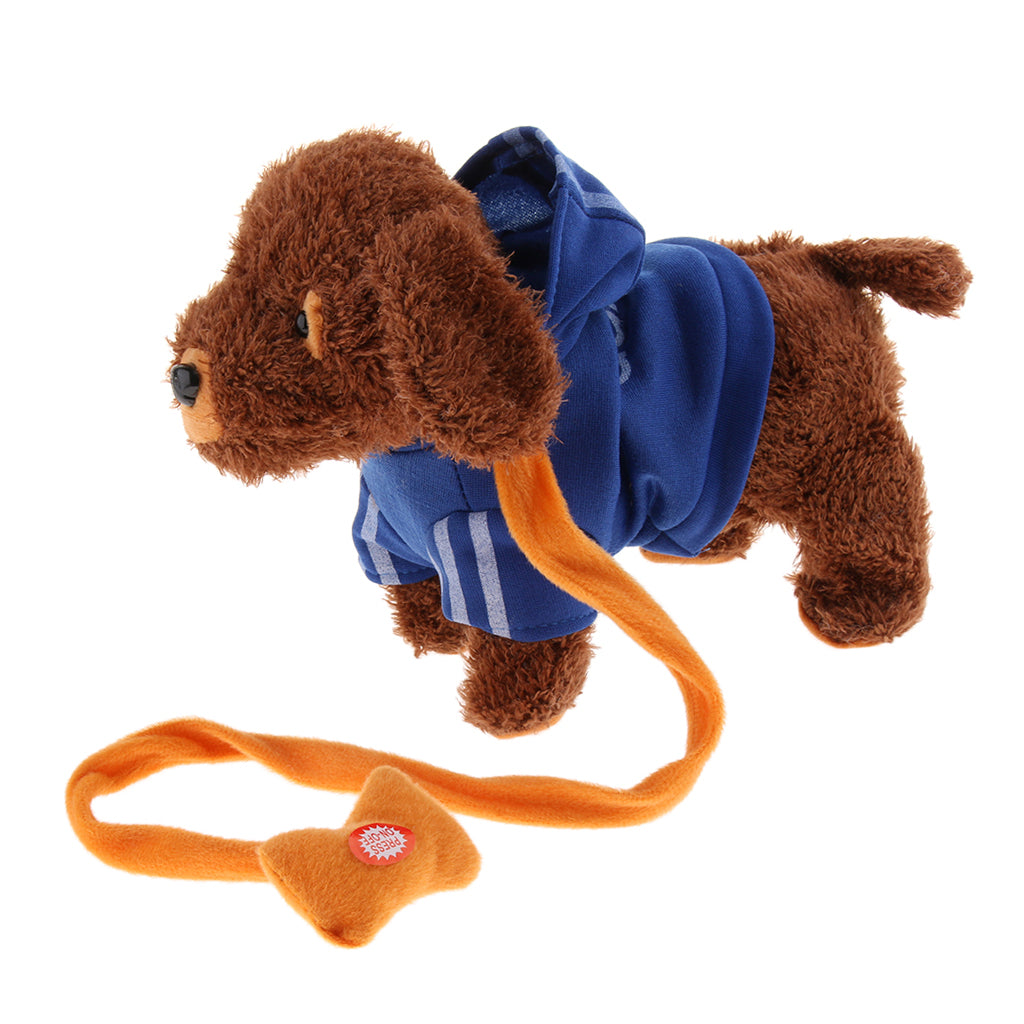 Kids Plush Electronic Pets Leash Remote Control Walking Teddy Dog Blue