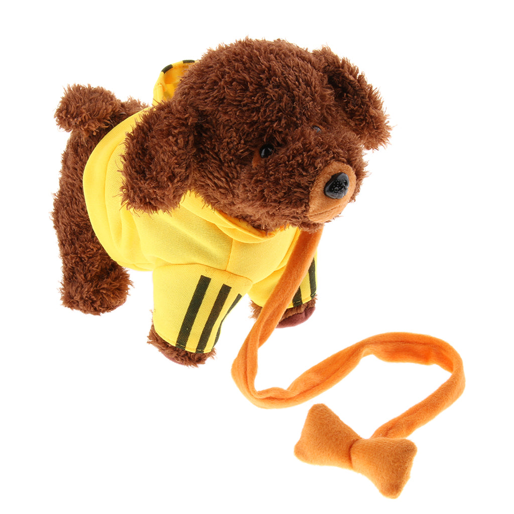 Kids Plush Electronic Pets Leash Remote Control Walking Teddy Dog Yellow
