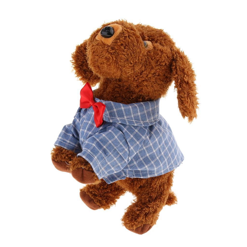 Intelligent Sound Control Simulation Electronic Plush Walk Pet Dog Toy Blue