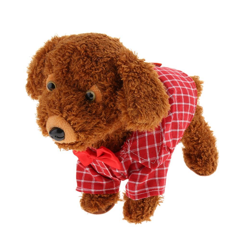 Intelligent Sound Control Simulation Electronic Plush Walk Pet Dog Toy Red