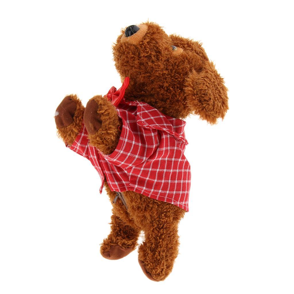 Intelligent Sound Control Simulation Electronic Plush Walk Pet Dog Toy Red