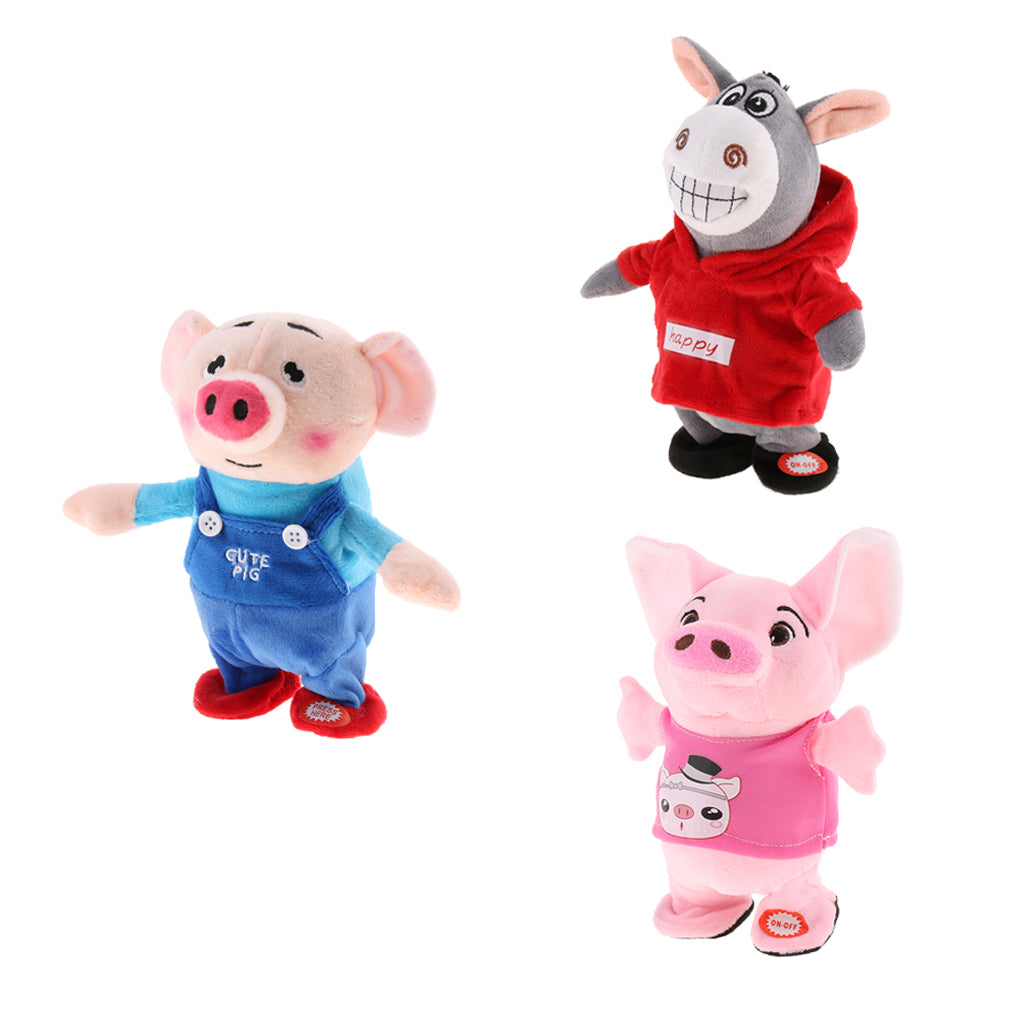 Pig Electric Speaker Sound Piggy Music Toy Blue Pig with 72 Songs