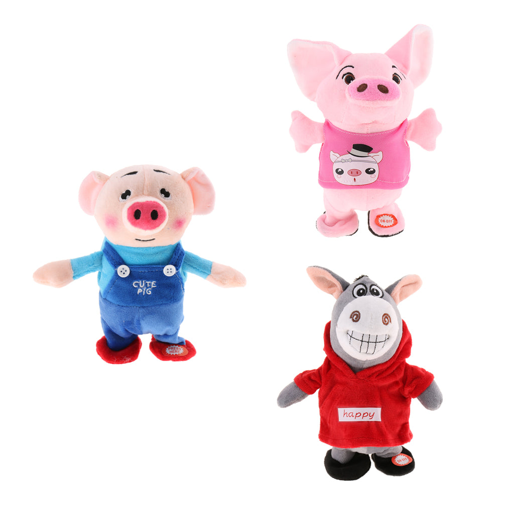 Pig Electric Speaker Sound Piggy Music Toy Blue Pig with 72 Songs