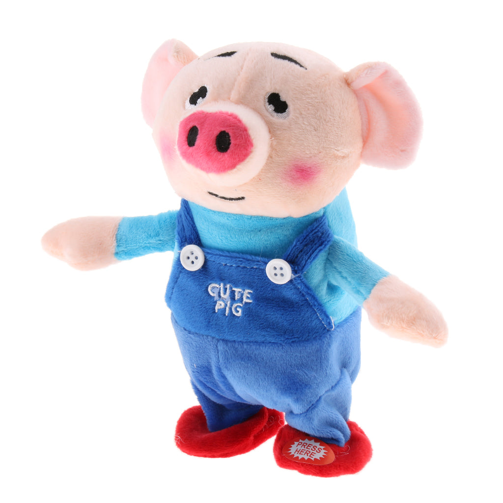 Pig Electric Speaker Sound Piggy Music Toy Blue Pig with 72 Songs