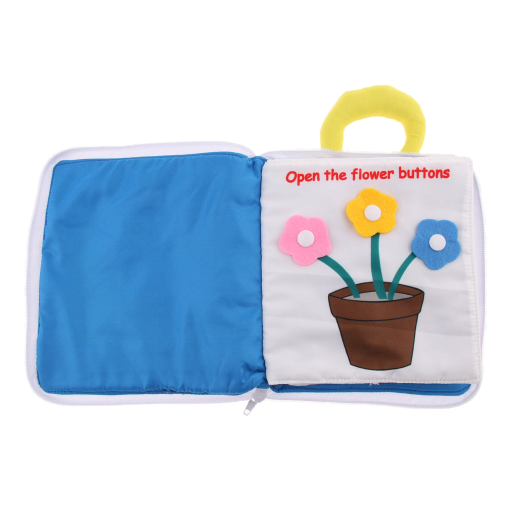 Soft Baby Books Touch and Feel Cloth Book, 3D Books Fabric Activity for Baby /Toddler, Learning to Sensory Book、Life Skill Boys and Girls