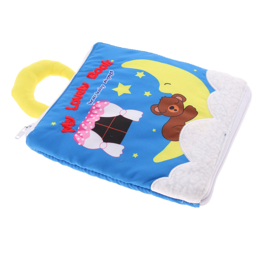 Soft Baby Books Touch and Feel Cloth Book, 3D Books Fabric Activity for Baby /Toddler, Learning to Sensory Book、Life Skill Boys and Girls