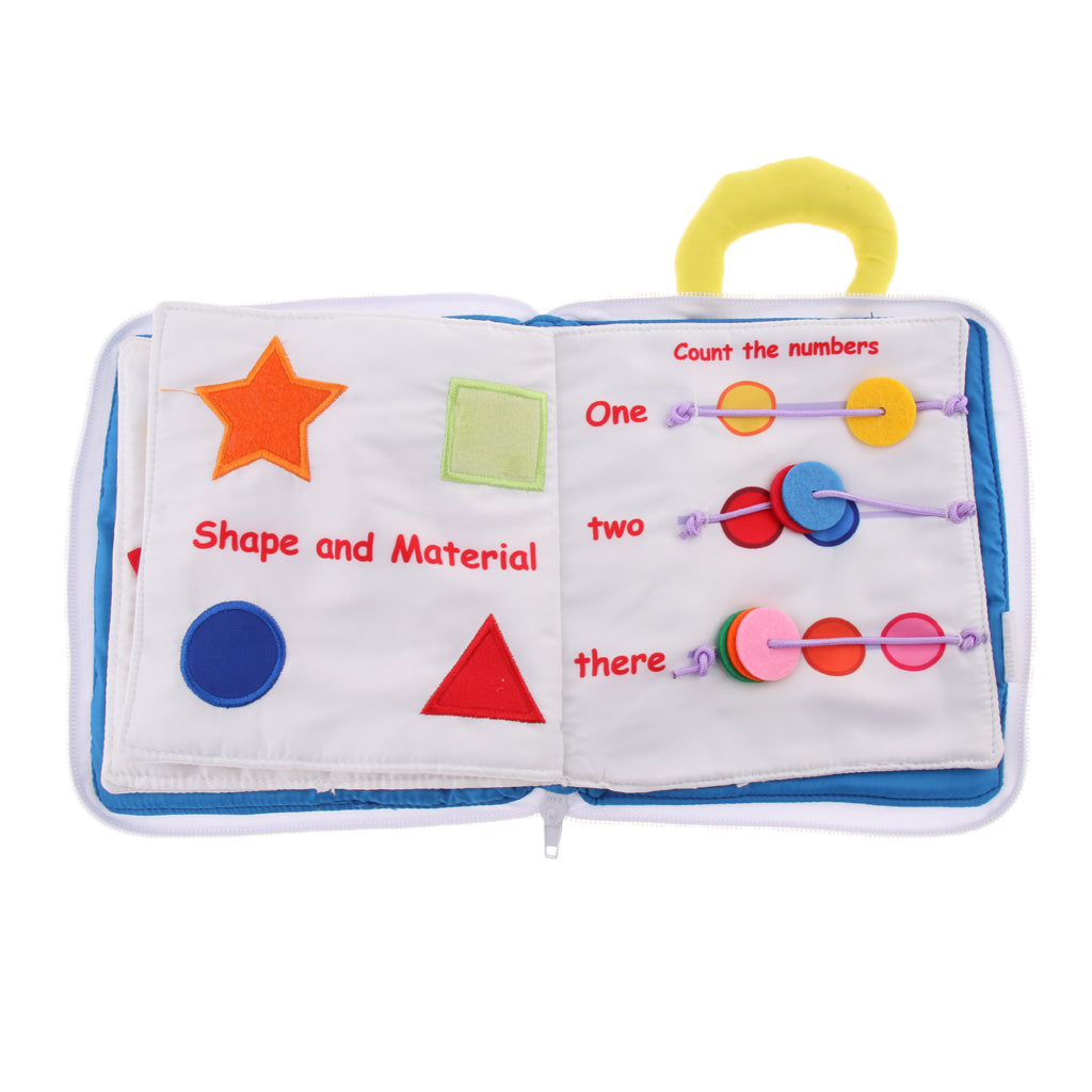 Soft Baby Books Touch and Feel Cloth Book, 3D Books Fabric Activity for Baby /Toddler, Learning to Sensory Book、Life Skill Boys and Girls