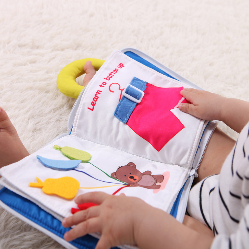 Soft Baby Books Touch and Feel Cloth Book, 3D Books Fabric Activity for Baby /Toddler, Learning to Sensory Book、Life Skill Boys and Girls