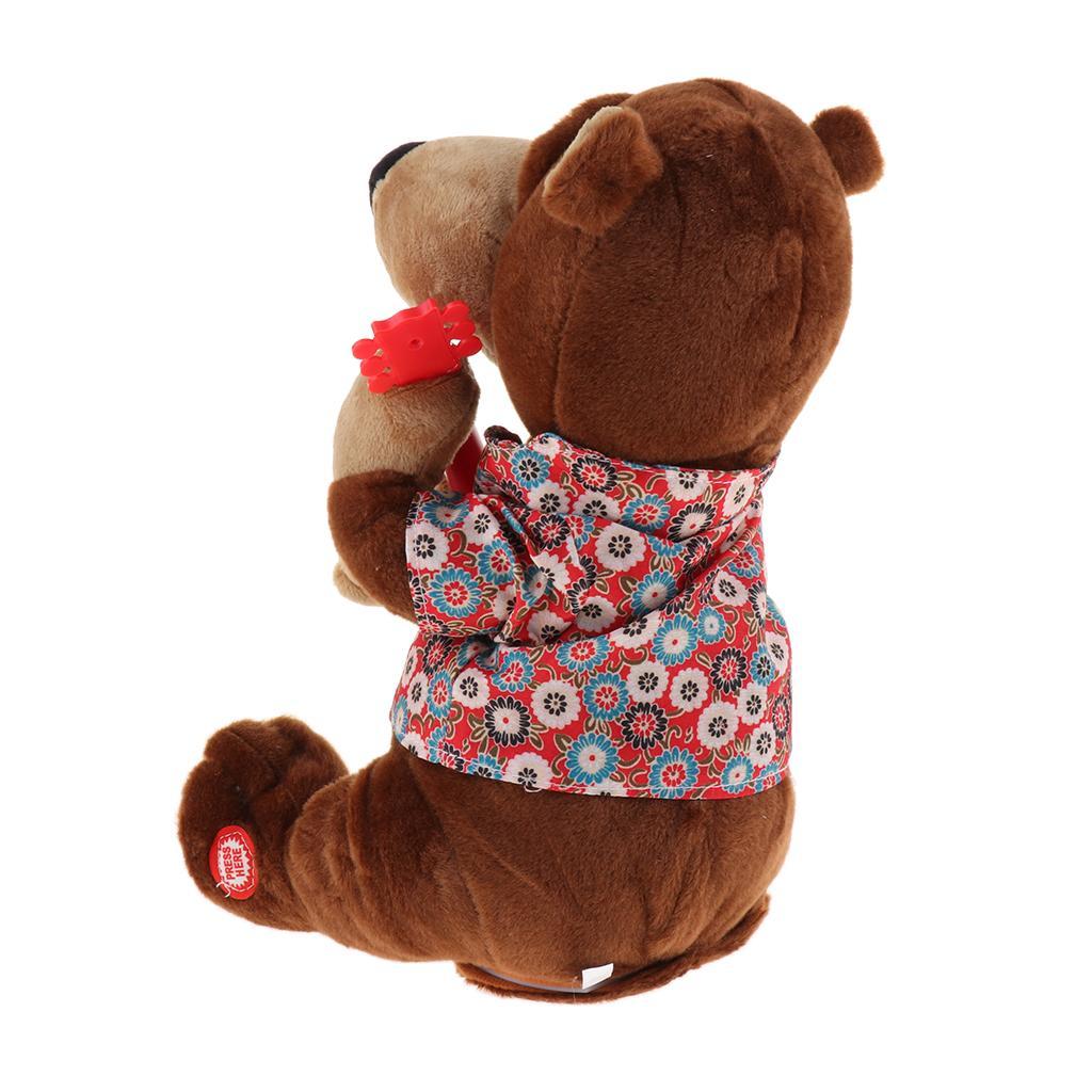Singing Shaking Bear Stuffed Animal Plush Doll Toy for Kids Birthday Gift