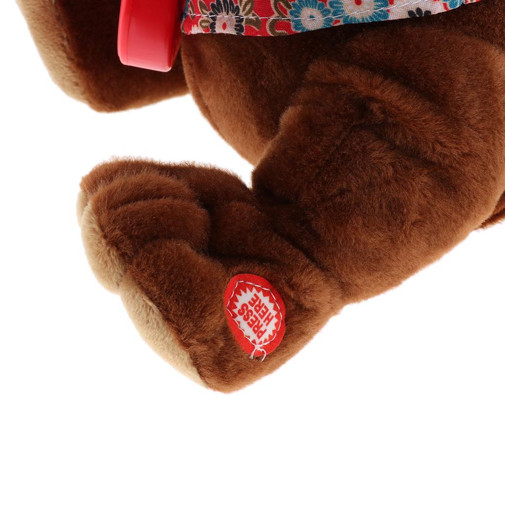 Singing Shaking Bear Stuffed Animal Plush Doll Toy for Kids Birthday Gift