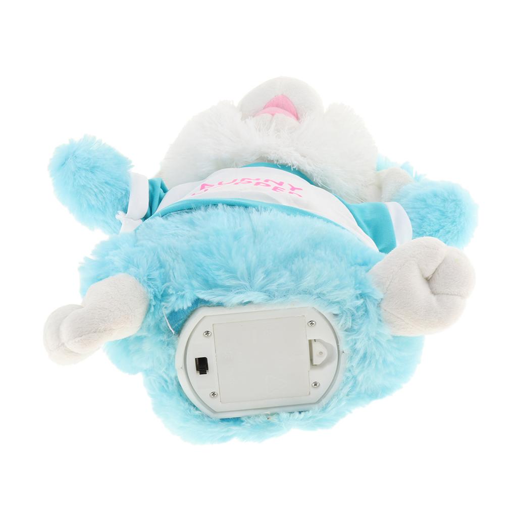 Kids Baby Developmental Electronic Moving Ear Shaking Hands Rabbit Plush Animal Doll Toy Play Activity Birthday Gift –Blue