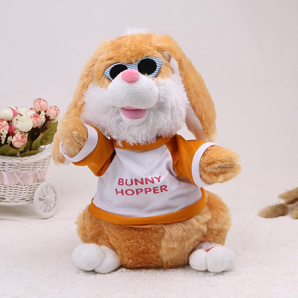 Kids Baby Developmental Electronic Moving Ear Shaking Hands Rabbit Plush Animal Doll Toy Play Activity Birthday Gift –Brown