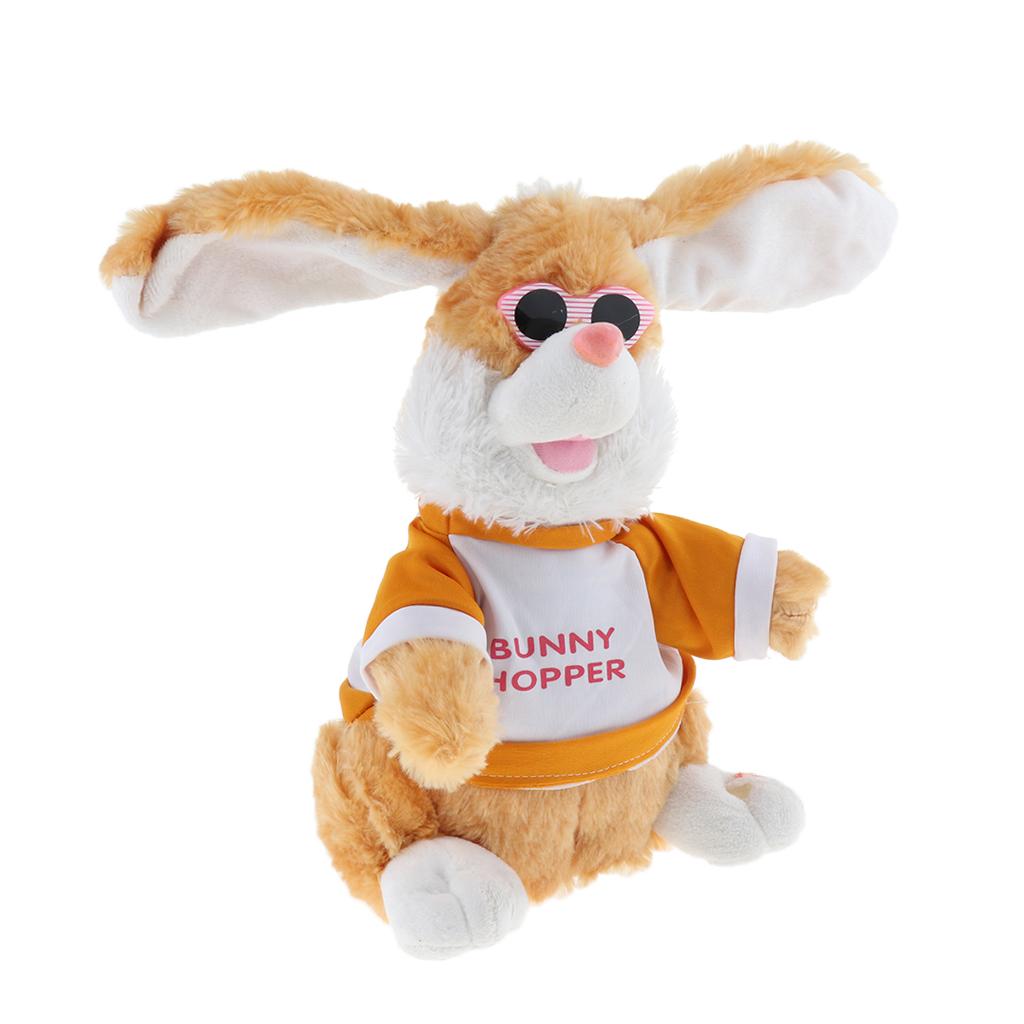 Kids Baby Developmental Electronic Moving Ear Shaking Hands Rabbit Plush Animal Doll Toy Play Activity Birthday Gift –Brown
