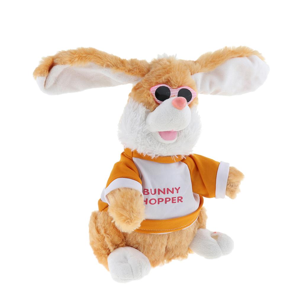 Kids Baby Developmental Electronic Moving Ear Shaking Hands Rabbit Plush Animal Doll Toy Play Activity Birthday Gift –Brown