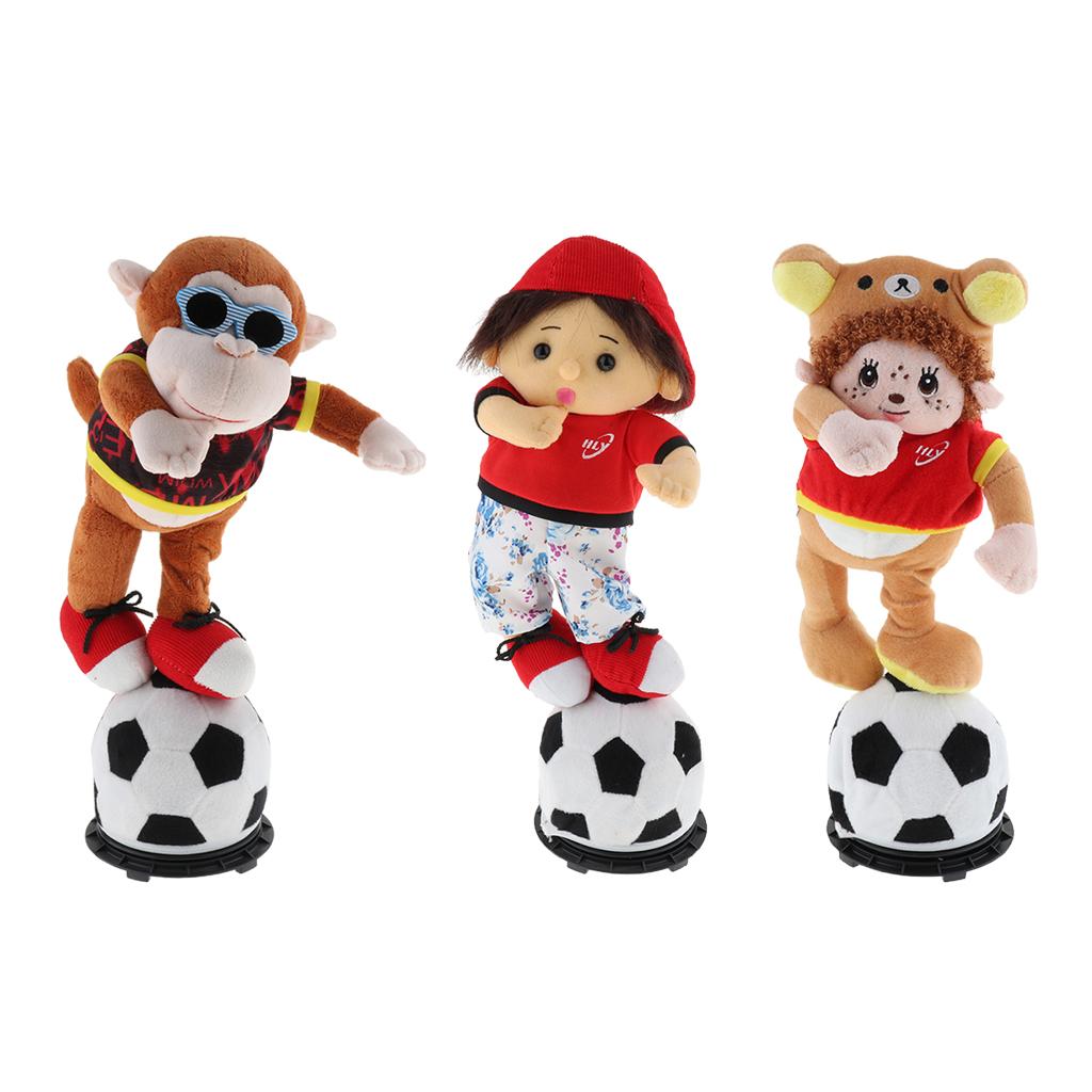 Interactive Dancing Football Doll Plush Stuffed Animal Electronic Pets Figure Model Toy Home Desk Decor Ornament - Monkey