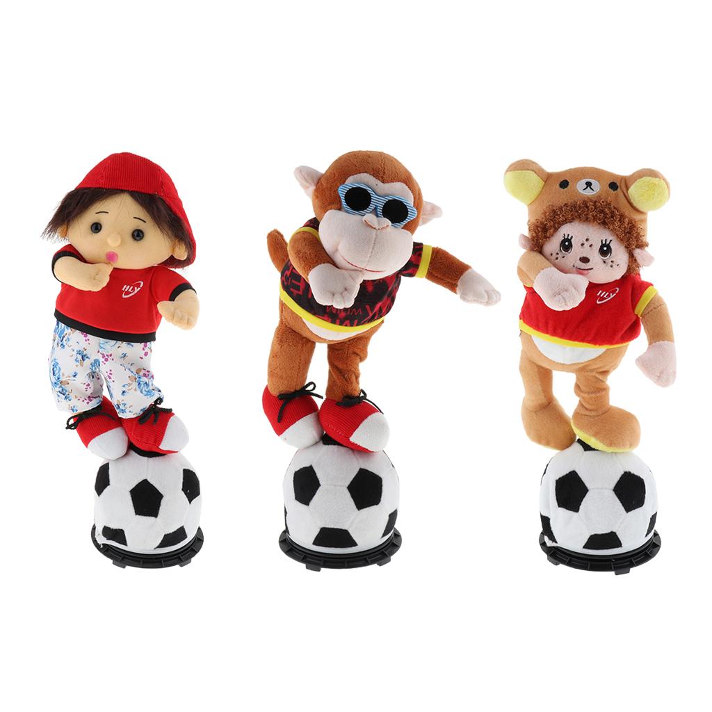 Interactive Dancing Football Doll Plush Stuffed Animal Electronic Pets Figure Model Toy Home Desk Decor Ornament - Monkey