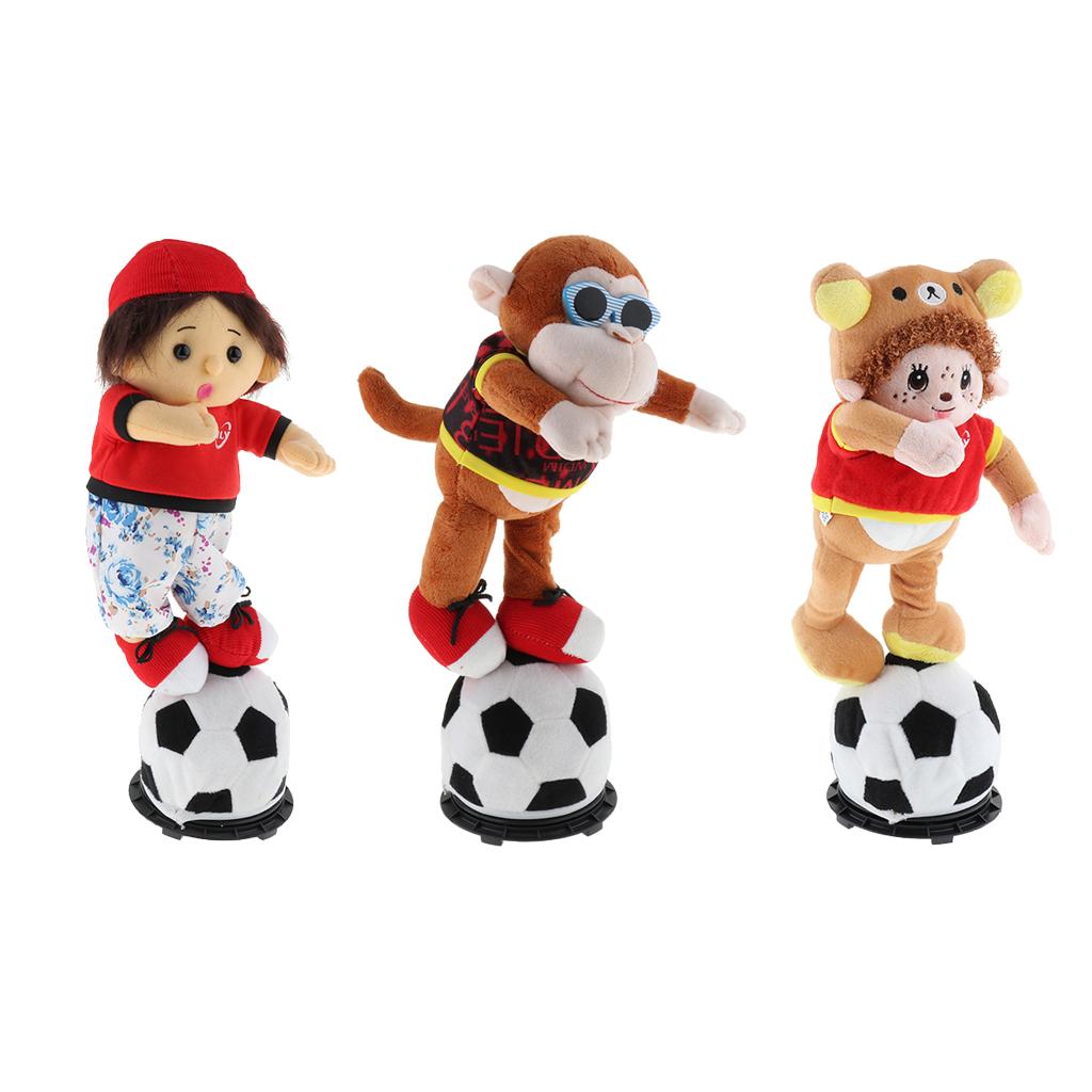 Interactive Dancing Football Doll Plush Stuffed Animal Electronic Pets Figure Model Toy Home Desk Decor Ornament - Monkey