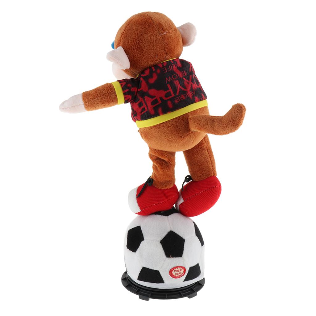 Interactive Dancing Football Doll Plush Stuffed Animal Electronic Pets Figure Model Toy Home Desk Decor Ornament - Monkey