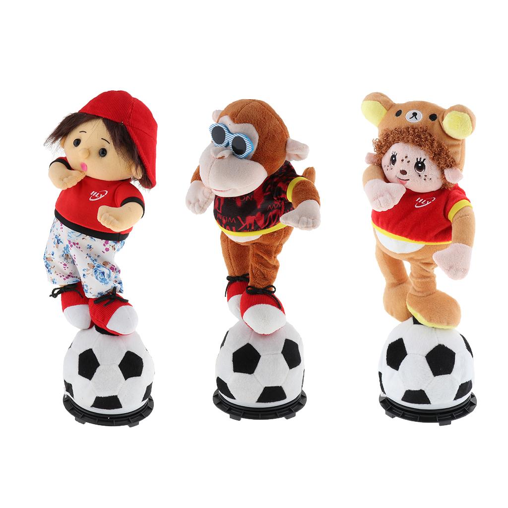 Interactive Dancing Football Doll Plush Stuffed Animal Electronic Pets Figure Model Toy Home Desk Decor Ornament - Monkey