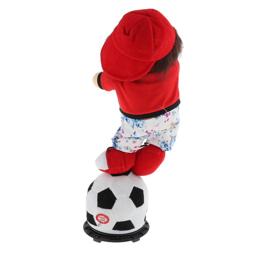 Interactive Dancing Football Doll Plush Stuffed Animal Electronic Pets Figure Model Toy Home Desk Decor Ornament - Boy