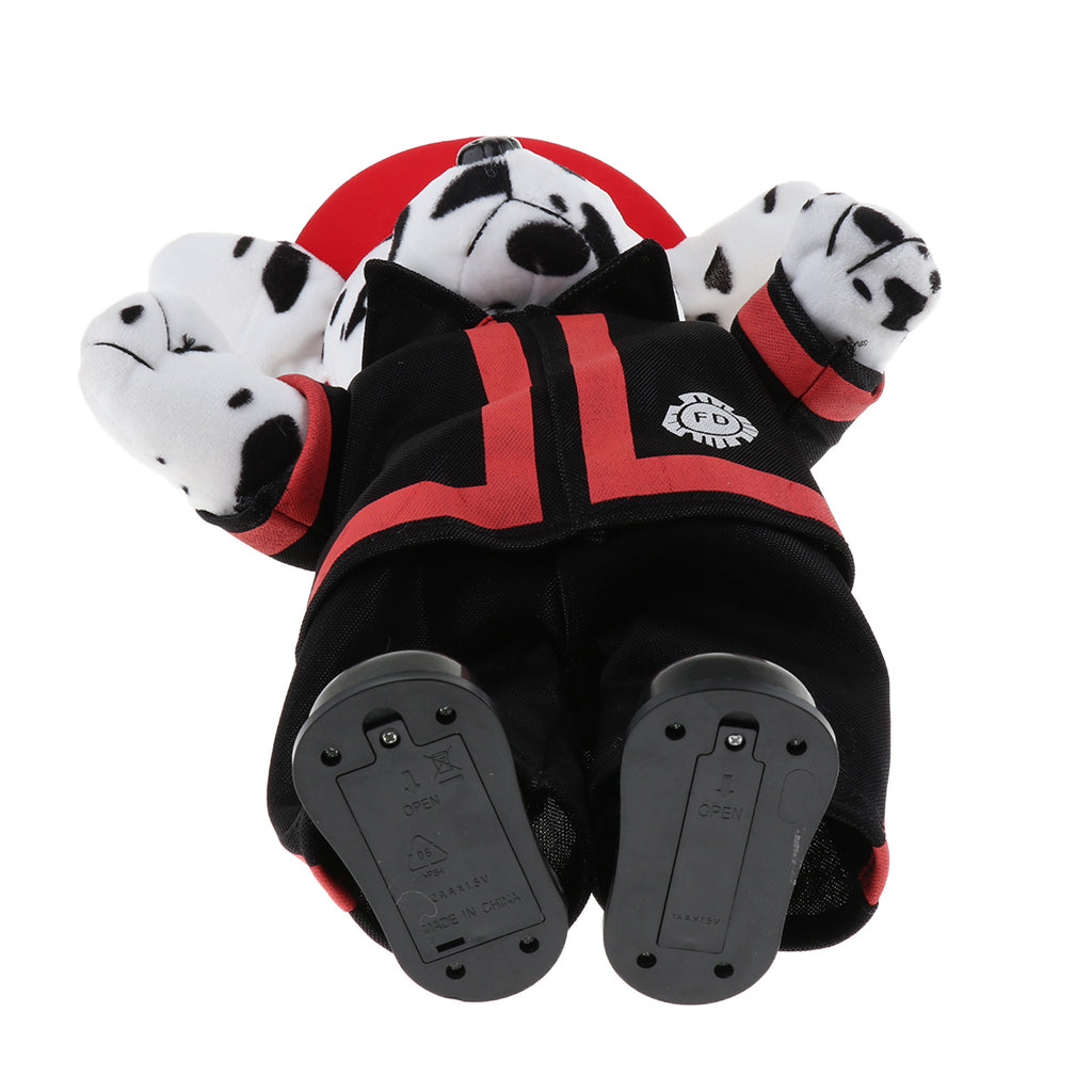 Interactive Dancing Firefighter Puppy Plush Stuffed Animal Electronic Pets Figure Model Toy Home Desk Decor Ornament