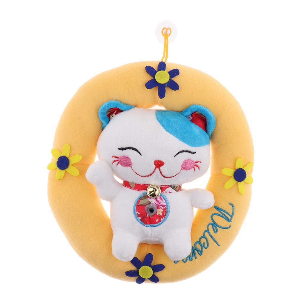 Adorable Plush Stuffed Fortune Cat Electric Animal Toy - Motion Sensor Door Bell Shop Store Visitor Welcome Doll