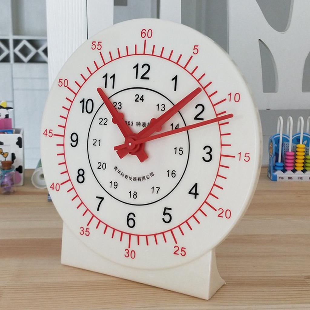 Educational Graduated Teaching Clock Demonstration Learning Time with Linkage Clock Hand for Baby Children