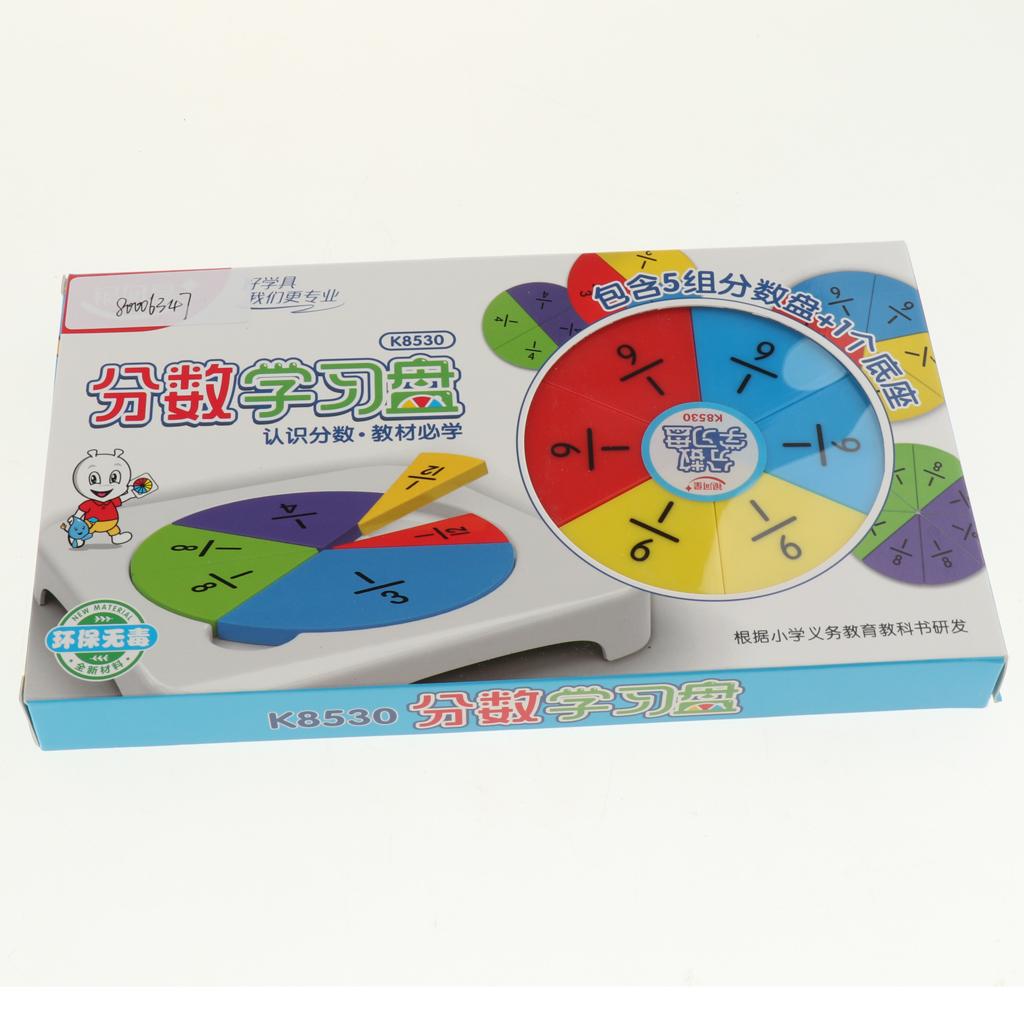 Set of Plastic Numbered Fractions Circles Board Math Mathematics Number Toys