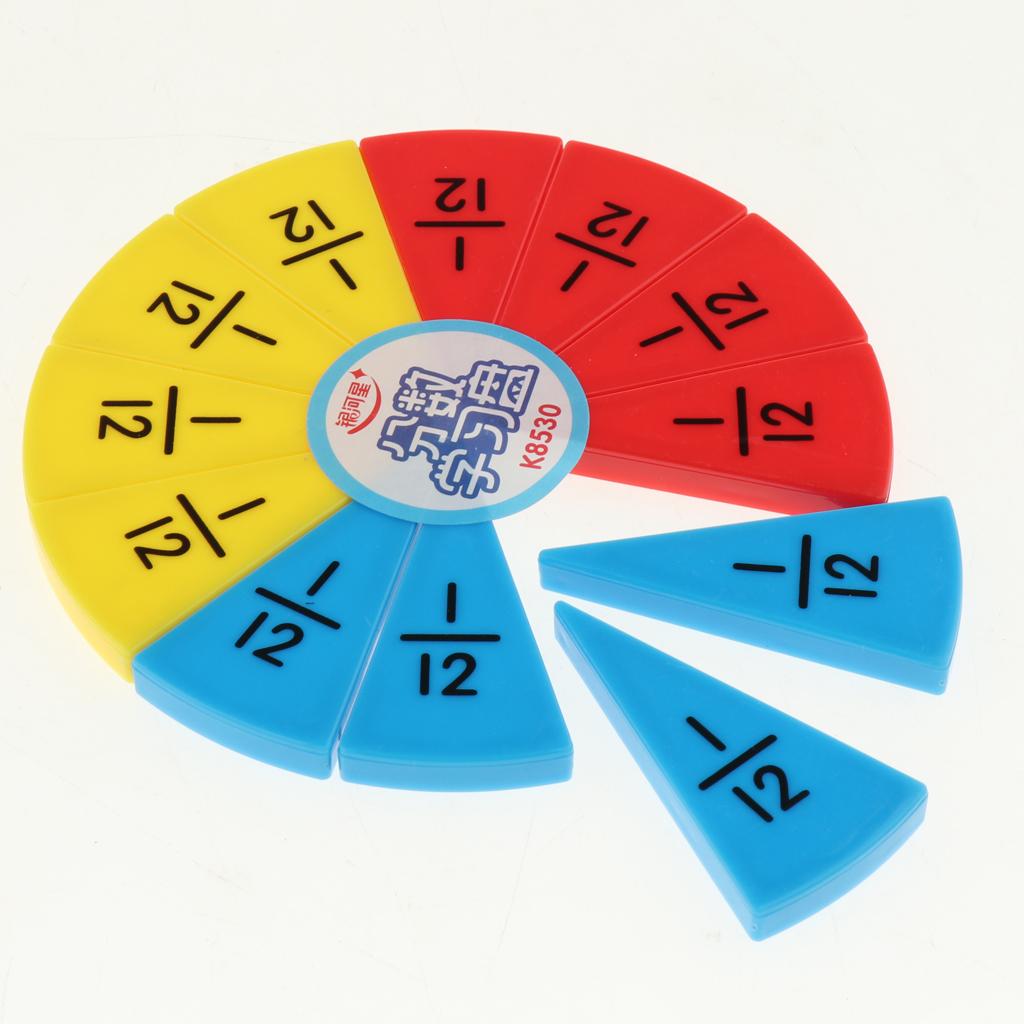 Set of Plastic Numbered Fractions Circles Board Math Mathematics Number Toys