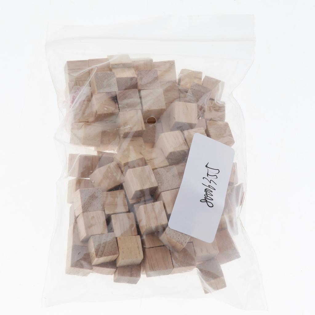 LOT 100PCS NATURAL WOODEN BUILDING BLOCKS BRICKS CUBES SET PINE WOOD ECO TOY