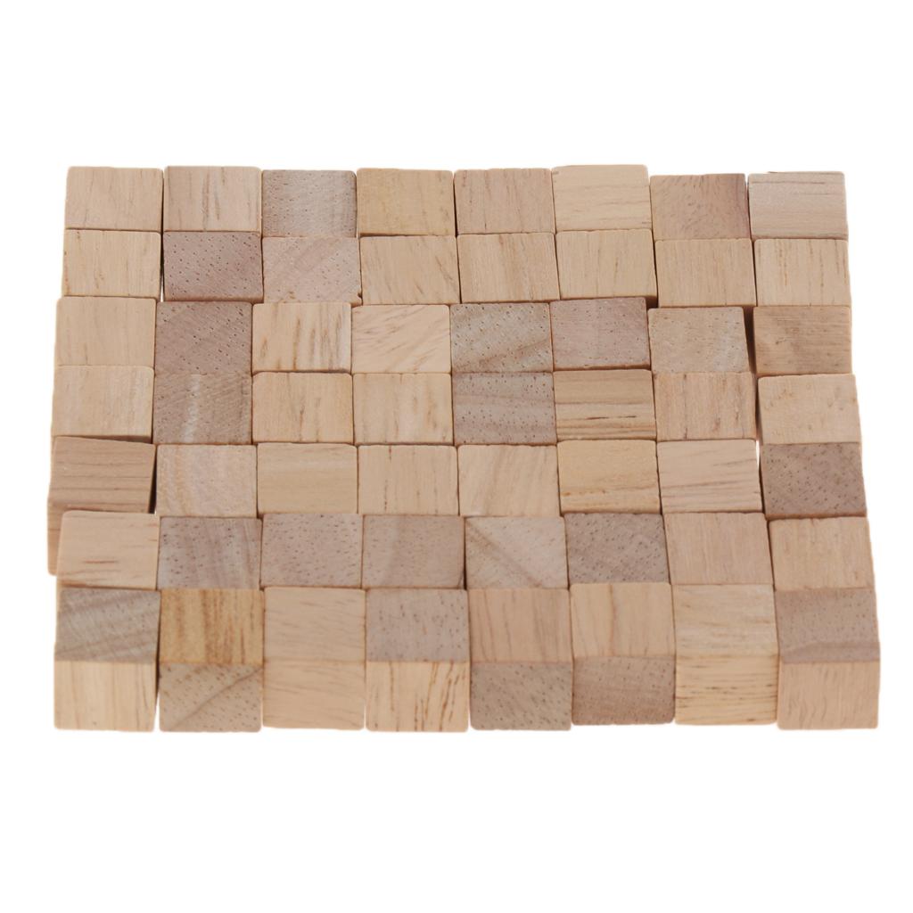 LOT 100PCS NATURAL WOODEN BUILDING BLOCKS BRICKS CUBES SET PINE WOOD ECO TOY