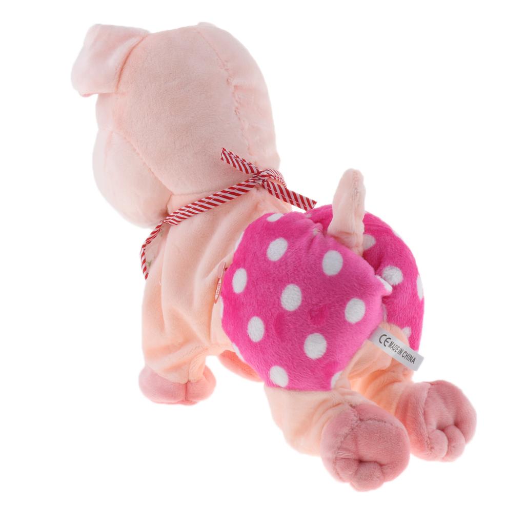 Electric Plush Toy Baby Electronic Bib Singing Crawling Pig For Kids Pink