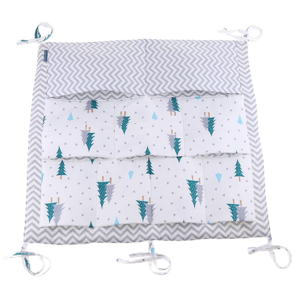 Baby Cot Bed Crib Nursery Hanging Storage Organizer Bag Green Trees