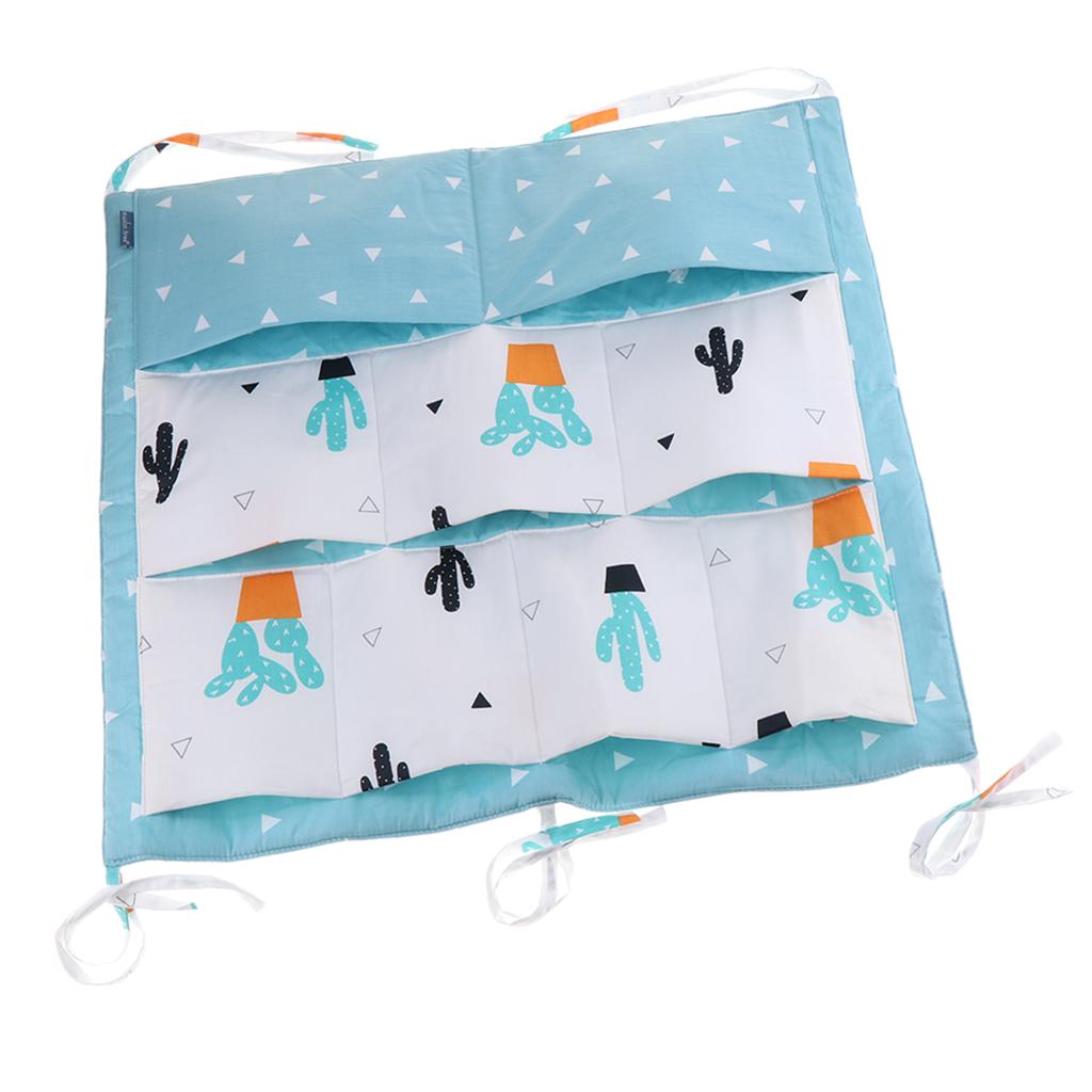 Baby Cot Bed Crib Nursery Hanging Storage Organizer Bag Cactus