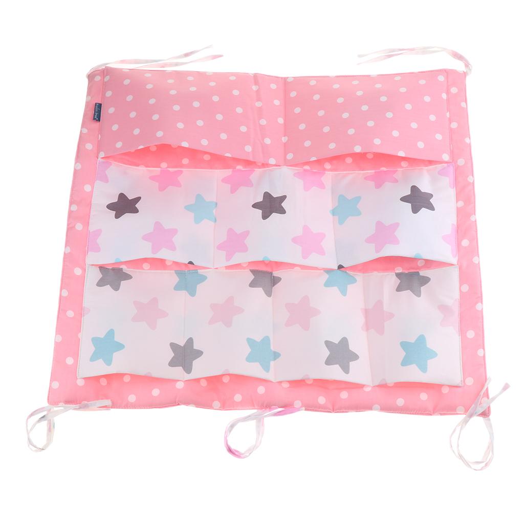 Baby Cot Bed Crib Nursery Hanging Storage Organizer Bag Star