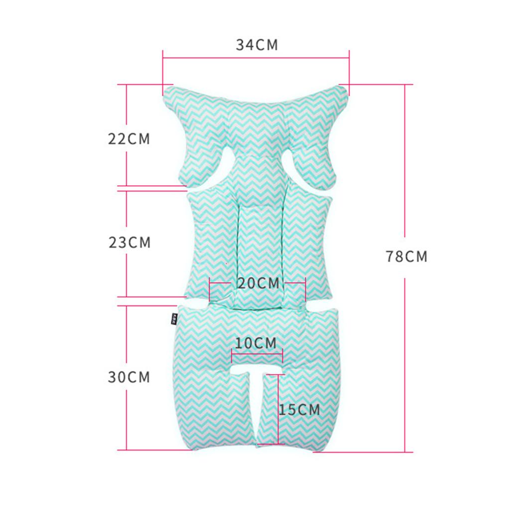Baby Stroller Cushion Seat Cover Nappy Pad Cotton Mat Mattress Blue