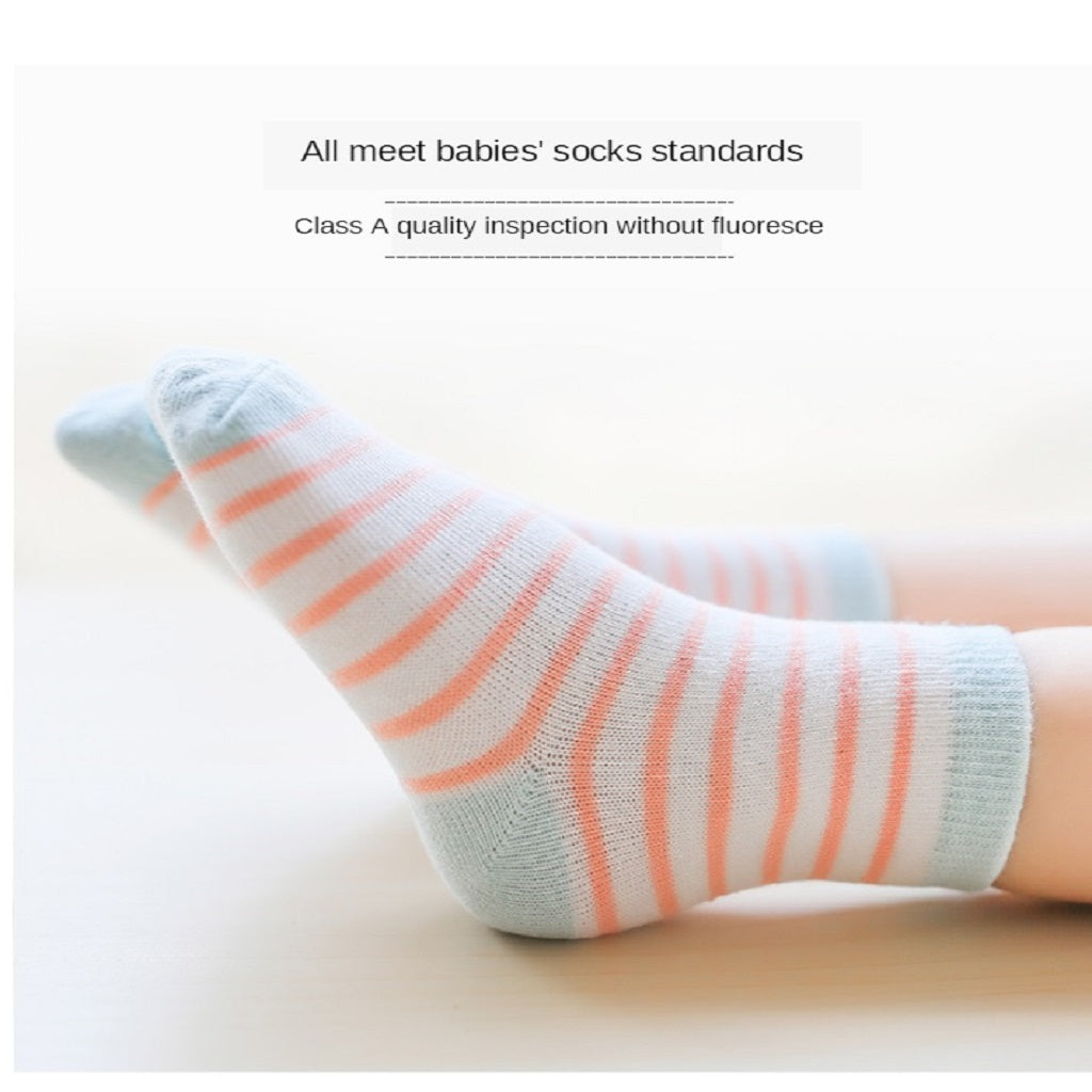 Newborn Baby Socks Spring and Autumn Middle Tube Child Socks Light Yellow