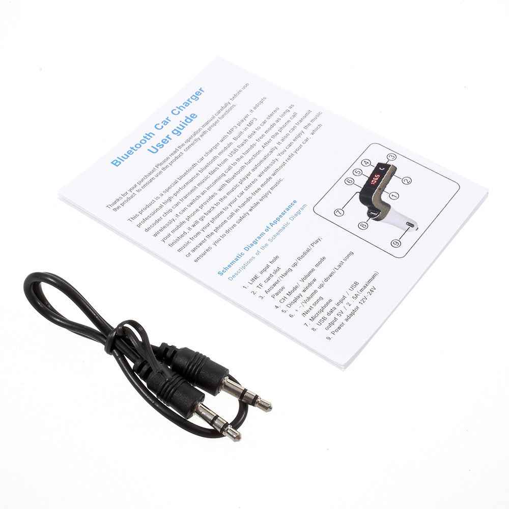 C7 Bluetooth-compatible Car Kit Hands-free FM Transmitter MP3 Player & USB Car Charger