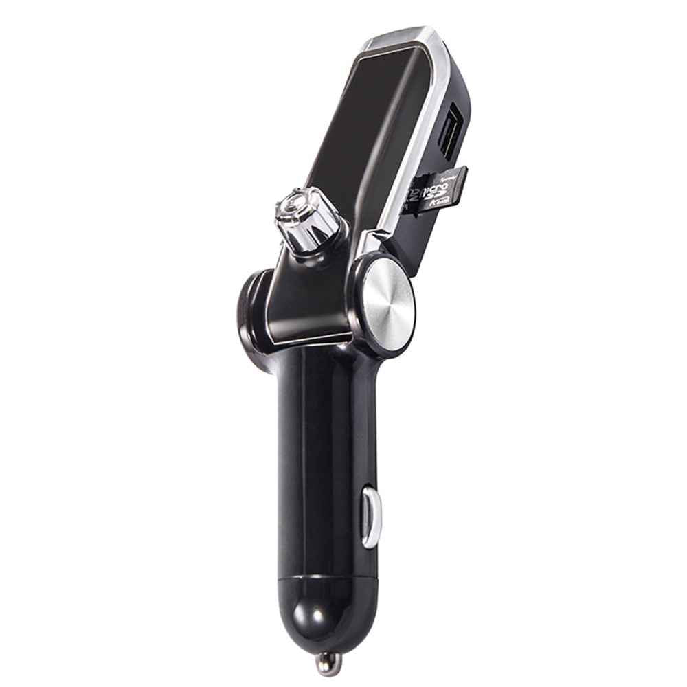 AB Foldable Car Bluetooth-compatible Kit FM Transmitter MP3 Player USB Car Charger - Black