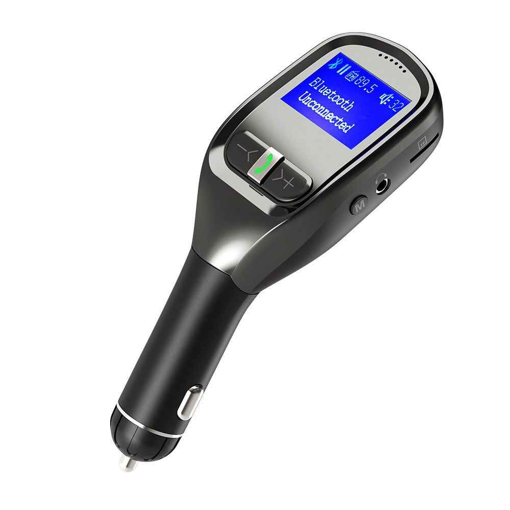 Wireless Bluetooth-compatible Dual USB Car Charger Support FM/TF Card/Aux-in