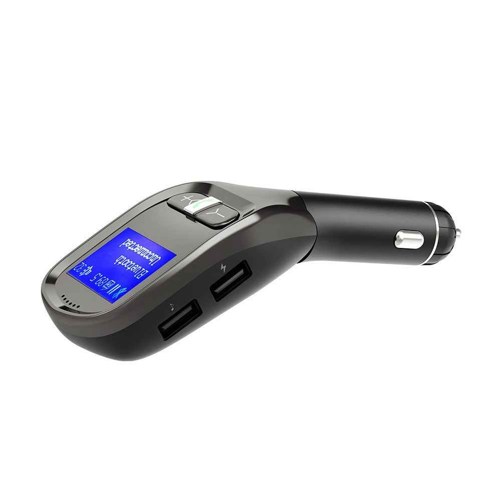 Wireless Bluetooth-compatible Dual USB Car Charger Support FM/TF Card/Aux-in