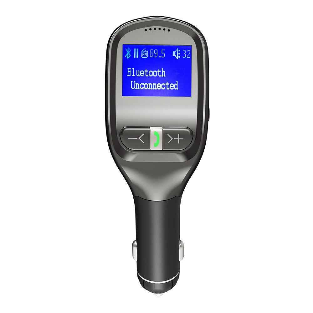 Wireless Bluetooth-compatible Dual USB Car Charger Support FM/TF Card/Aux-in