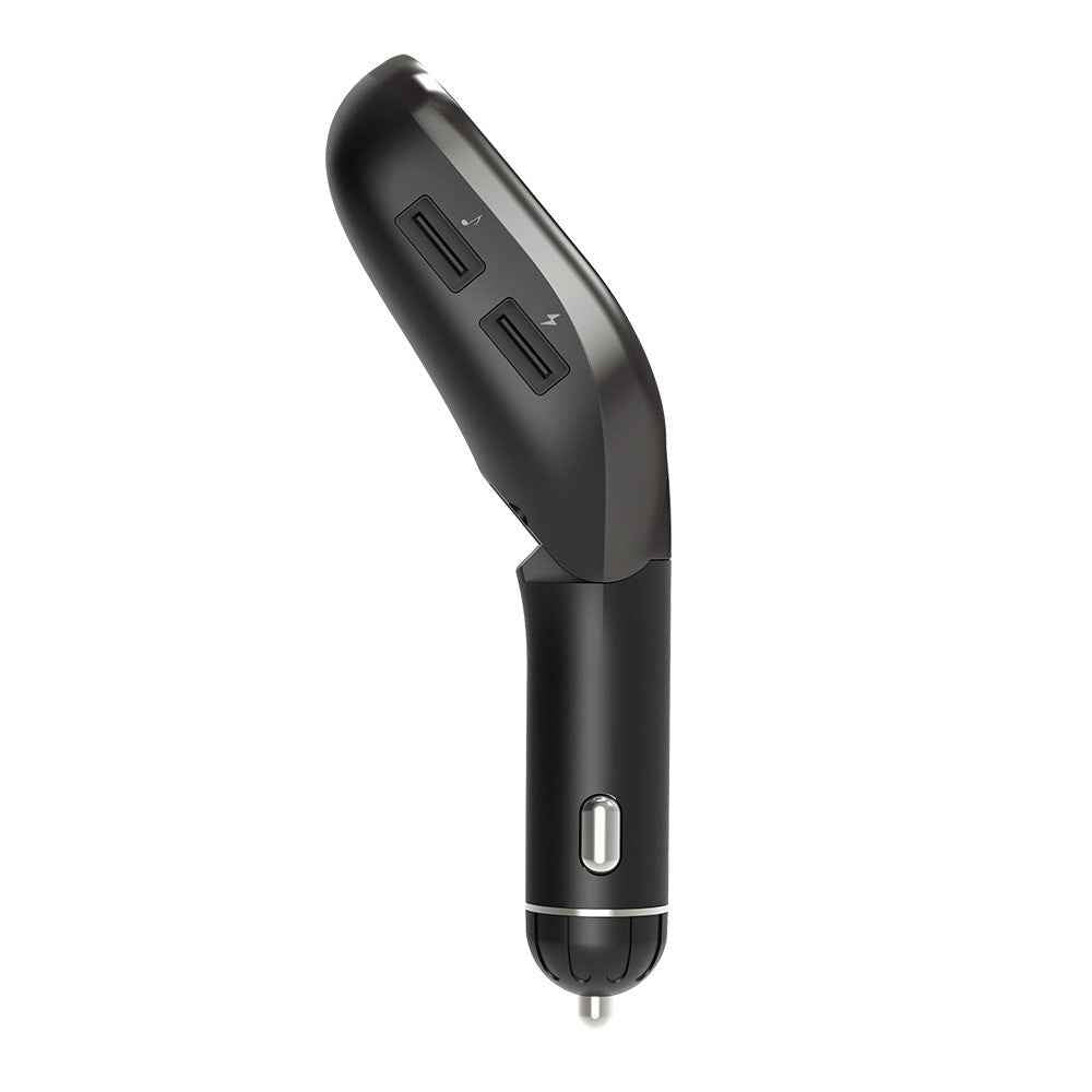 Wireless Bluetooth-compatible Dual USB Car Charger Support FM/TF Card/Aux-in