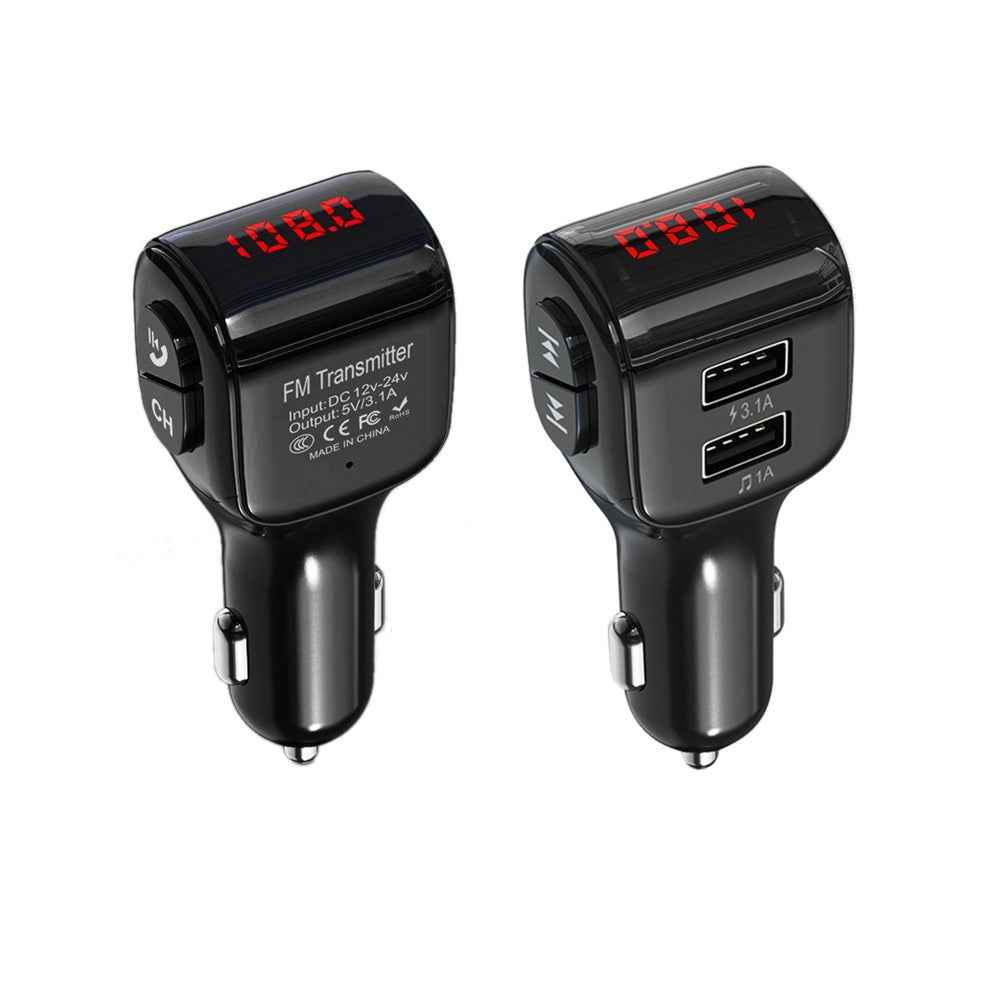 Dual USB Handsfree Car FM Transmitter Bluetooth-compatible 5.0 Wireless U Disk MP3 Player