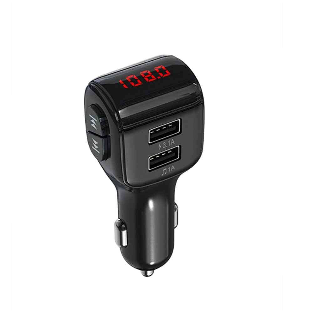 Dual USB Handsfree Car FM Transmitter Bluetooth-compatible 5.0 Wireless U Disk MP3 Player