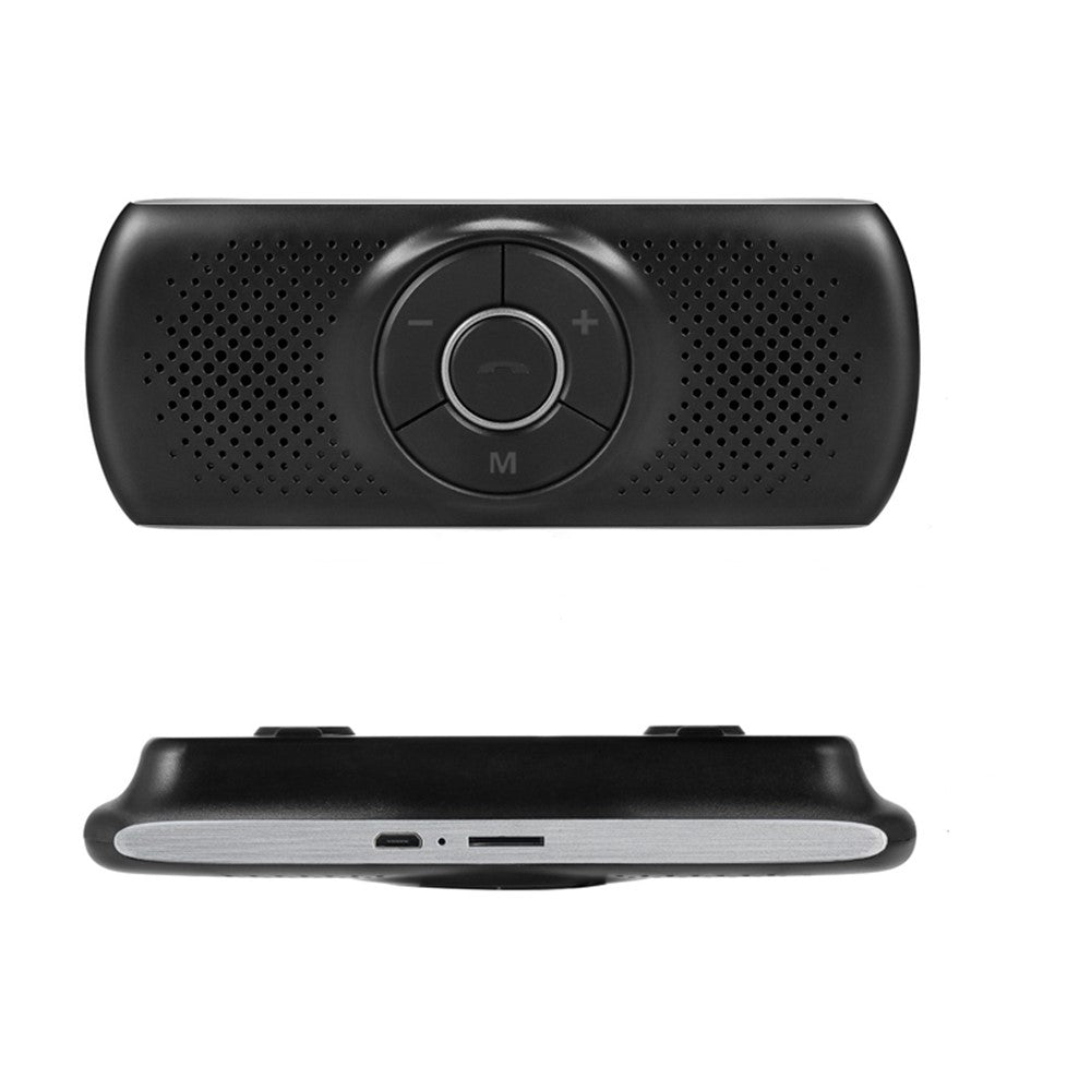 T826 Handsfree Speaker MP3 Music Bluetooth-compatible Player Wireless Car Kit Bluetooth-compatible 4.2 EDR Support TF Connect 2 Phones - Black/Silver