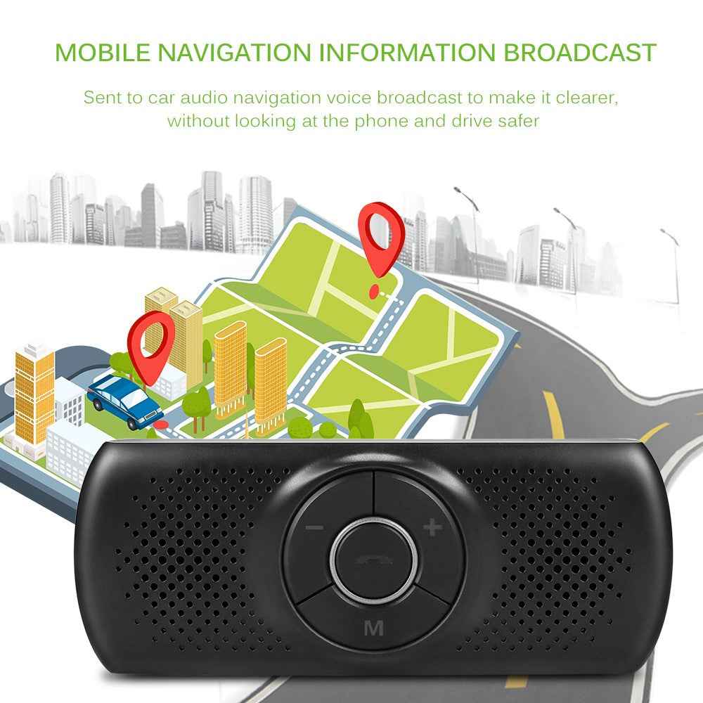 T826 Handsfree Speaker MP3 Music Bluetooth-compatible Player Wireless Car Kit Bluetooth-compatible 4.2 EDR Support TF Connect 2 Phones - Black/Silver