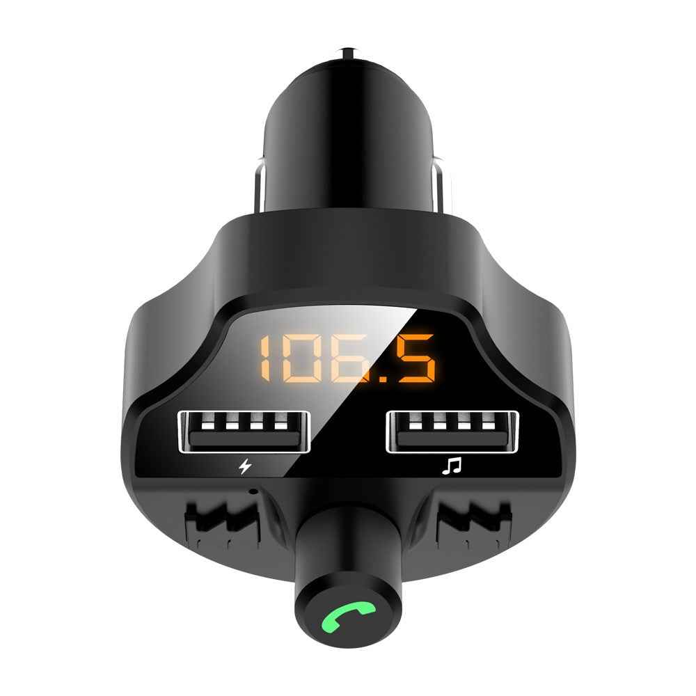T66 Car 3.1A Quick Charge Dual USB Charger Hands-free Bluetooth-compatible 5.0 MP3 Player FM Modulator Transmitter