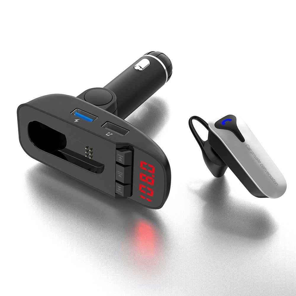 JEDX-ER9 2-in-1 Car Bluetooth-compatible Headset Car MP3 Player FM Transmitter